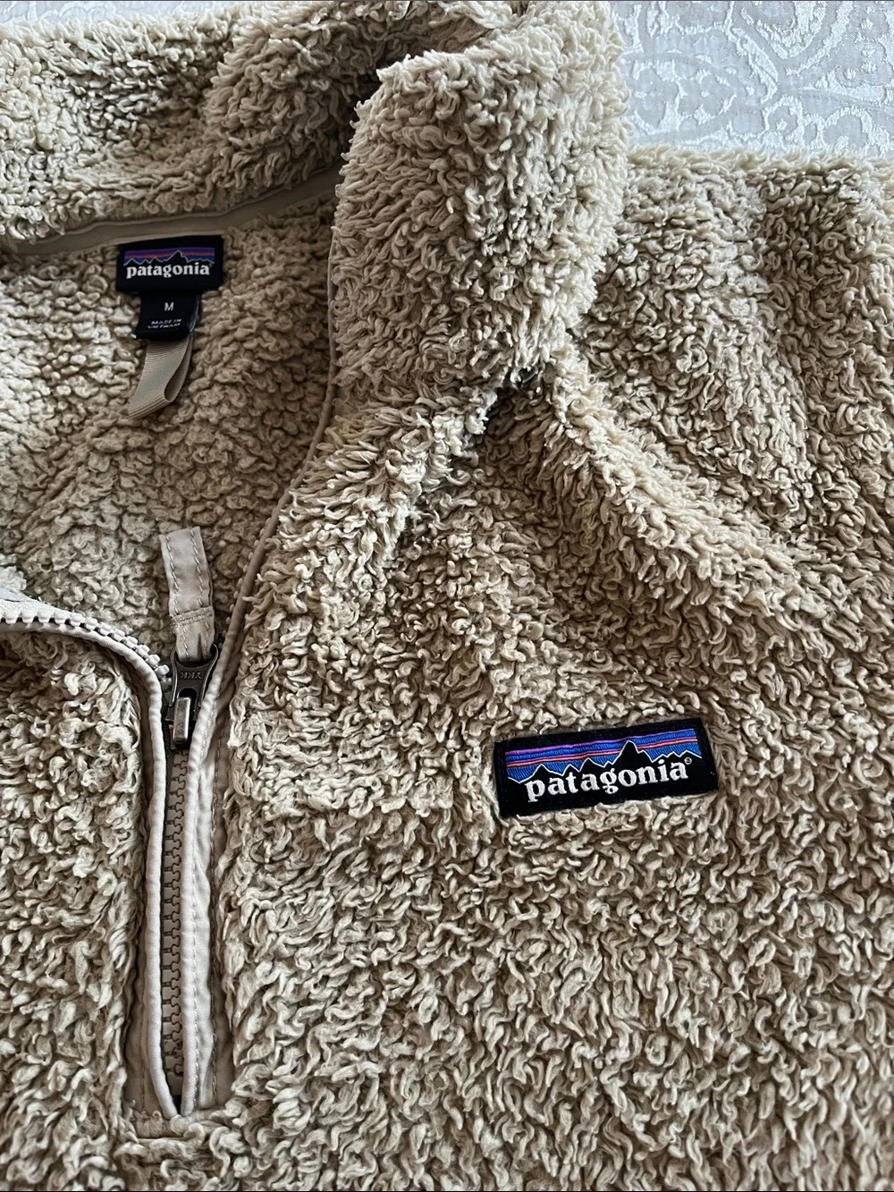 Patagonia Women's  Medium Los Gatos 1/4-Zip Fleece Pullover high-pile! EUC!